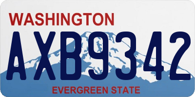 WA license plate AXB9342