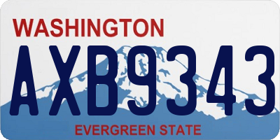 WA license plate AXB9343