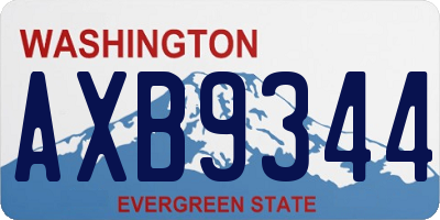 WA license plate AXB9344