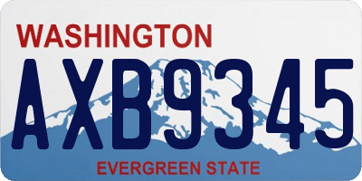 WA license plate AXB9345