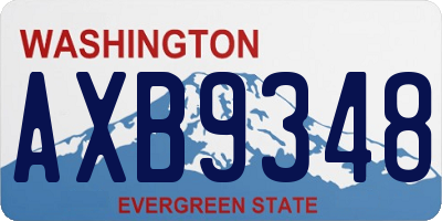 WA license plate AXB9348