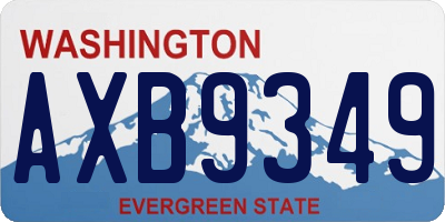 WA license plate AXB9349