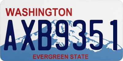 WA license plate AXB9351