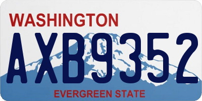 WA license plate AXB9352