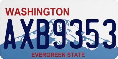 WA license plate AXB9353
