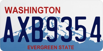 WA license plate AXB9354