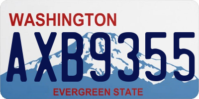 WA license plate AXB9355