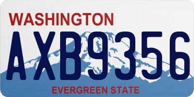 WA license plate AXB9356
