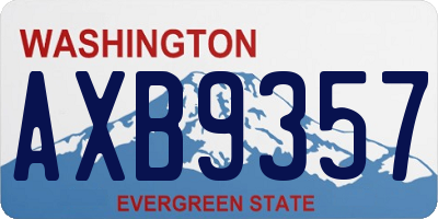 WA license plate AXB9357