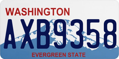 WA license plate AXB9358