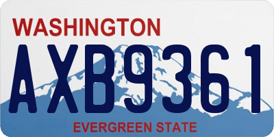 WA license plate AXB9361
