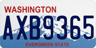 WA license plate AXB9365