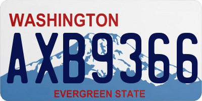 WA license plate AXB9366
