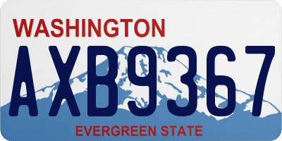 WA license plate AXB9367