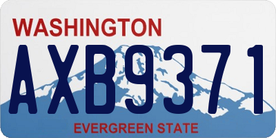 WA license plate AXB9371