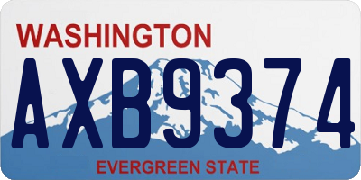 WA license plate AXB9374