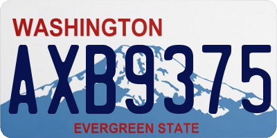 WA license plate AXB9375
