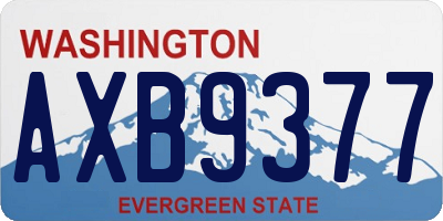 WA license plate AXB9377
