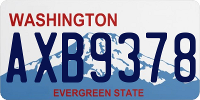 WA license plate AXB9378