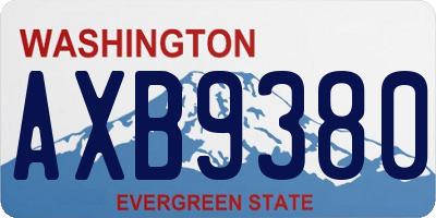 WA license plate AXB9380