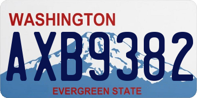 WA license plate AXB9382