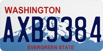 WA license plate AXB9384
