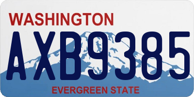WA license plate AXB9385