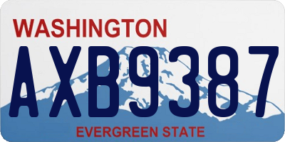 WA license plate AXB9387