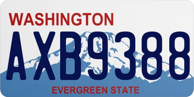 WA license plate AXB9388