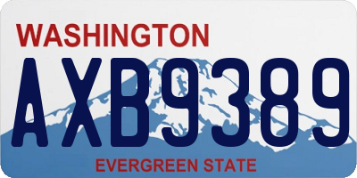 WA license plate AXB9389