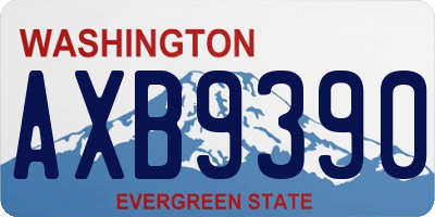 WA license plate AXB9390
