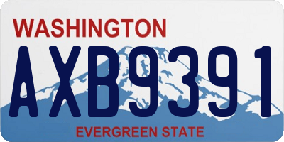 WA license plate AXB9391