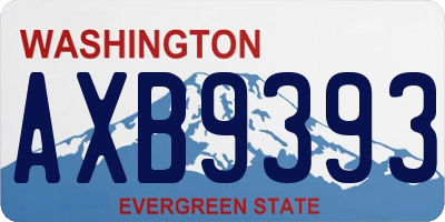 WA license plate AXB9393