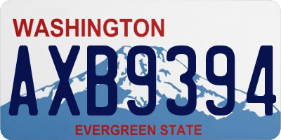 WA license plate AXB9394