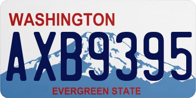 WA license plate AXB9395