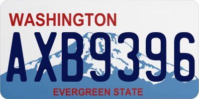 WA license plate AXB9396