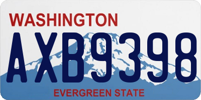 WA license plate AXB9398
