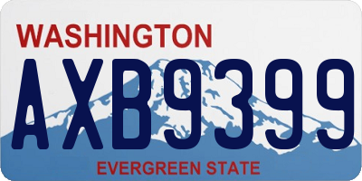 WA license plate AXB9399