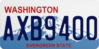 WA license plate AXB9400