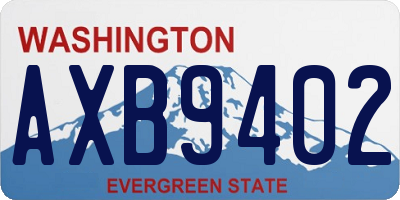 WA license plate AXB9402
