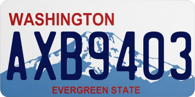WA license plate AXB9403