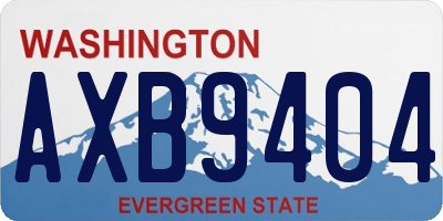 WA license plate AXB9404
