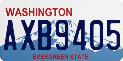 WA license plate AXB9405