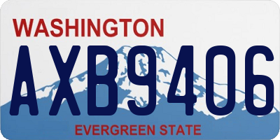 WA license plate AXB9406