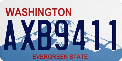 WA license plate AXB9411