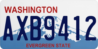 WA license plate AXB9412
