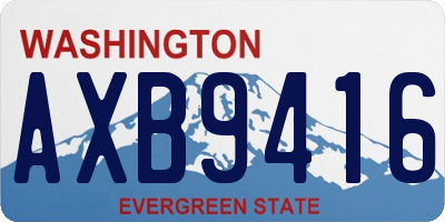 WA license plate AXB9416