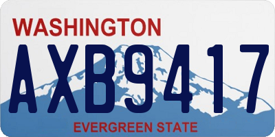 WA license plate AXB9417