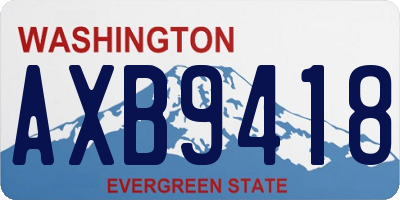 WA license plate AXB9418
