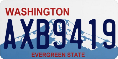 WA license plate AXB9419